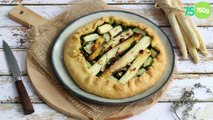 Tarte rustique aux asperges des Sables des Landes IGP et pesto d'épinards