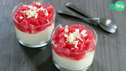 Mousse au chocolat blanc et pamplemousse