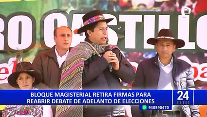 Congreso: Bloque Magisterial retira firma de acta para retomar debate de adelanto de elecciones