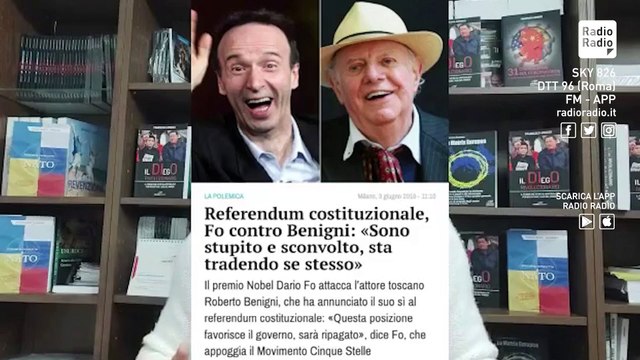 Benigni hai solo preso in giro gli italiani, non hai speso una parola in difesa della Costituzione