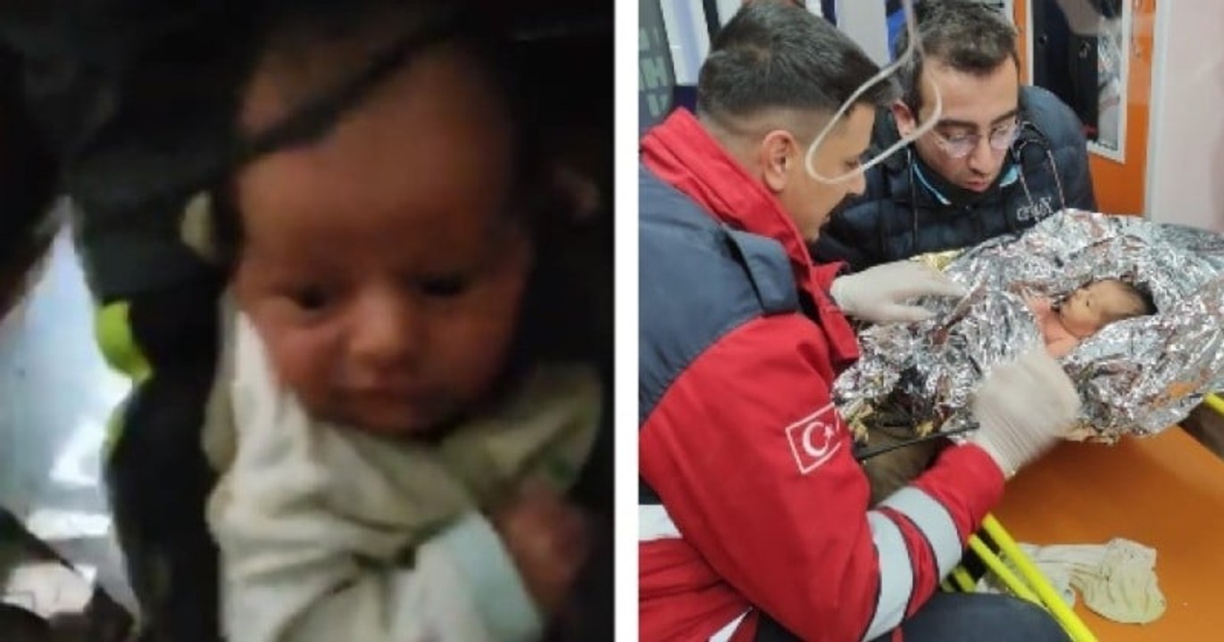 Sauvetage miraculeux d'un bébé de 10 jours et de sa mère, bloqués pendant 90 heures sous des décombres en Turquie