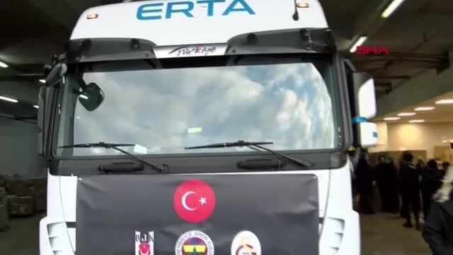 SPOR Beşiktaş, Fenerbahçe ve Galatasaray'ın 'Dostluk TIR'ları, aynı anda yola çıktı