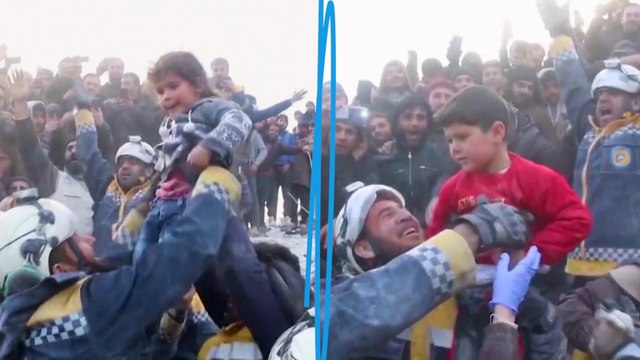 Syrie : une famille entière sauvée des décombres de leur immeuble