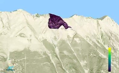 Modell der Arzler Alm Lawine