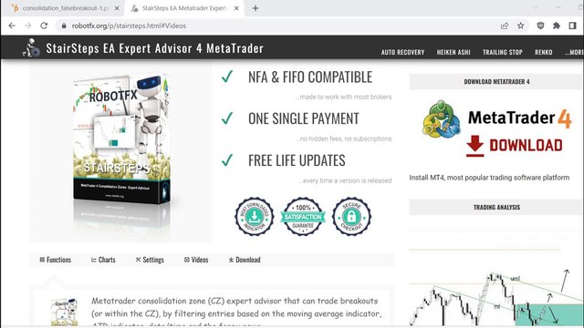 StairSteps [RobotFX] - MetaTrader Breakouts expert advisor (how to trade consolidation zones forex)