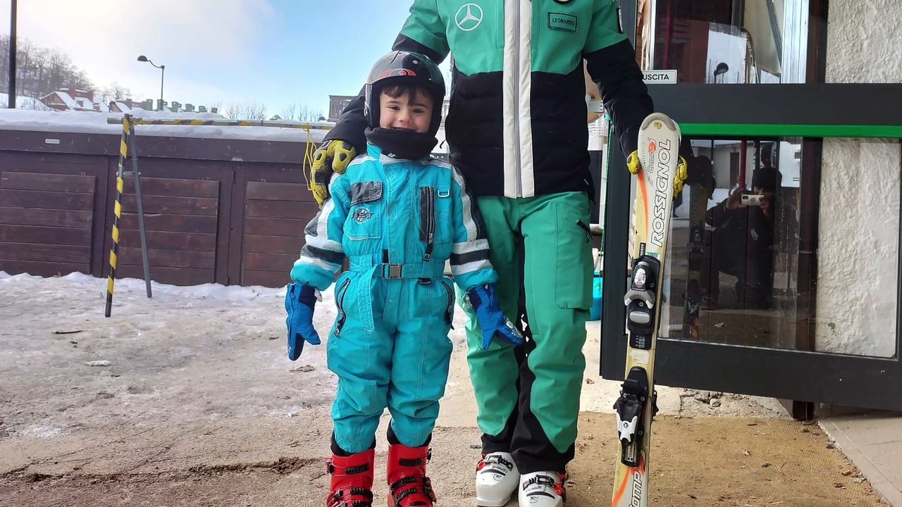Leonardo e la prima volta sugli sci