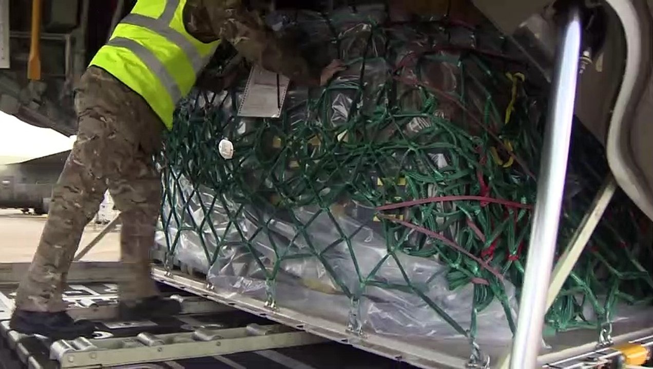 Turkey quake Flight carrying aid supplies takes off from RAF base