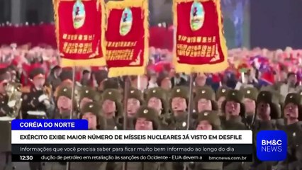 COREIA DO NORTE: EXÉRCITO EXIBE MAIOR NÚMERO DE MÍSSEIS NUCLEARES JÁ VISTOS