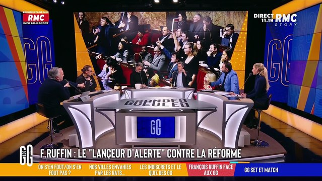 Face à face tendu entre François Ruffin et Sarah Saldmann aux Grandes Gueules le vendredi 10 février 2023 sur RMC Story