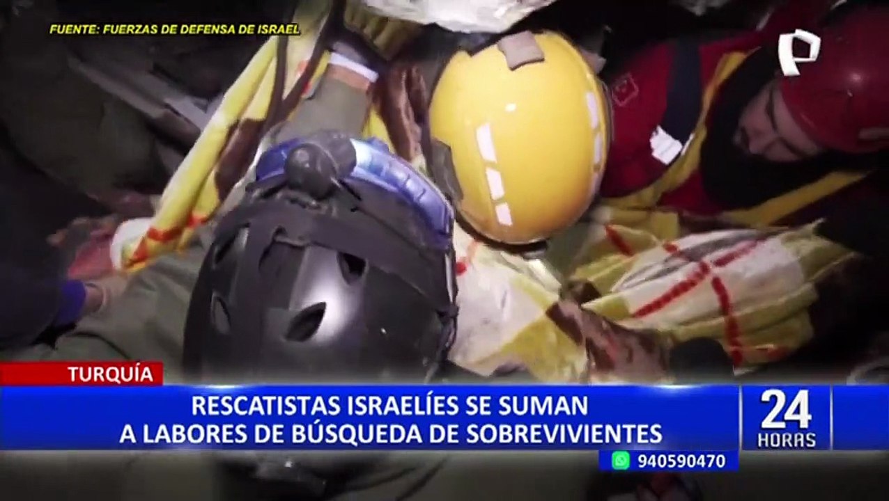 Rescatistas israelíes se suman a labores de búsqueda y rescate de sobrevivientes en Turquía