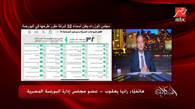 المستهدف من طرح ال٣٢ شركة حكومية في البورصة جذب ٢٠-٣٠ مليار دولار وده جزء من خطة تخارج الدولة.. رانيا يعقوب عضو مجلس إدارة البورصة