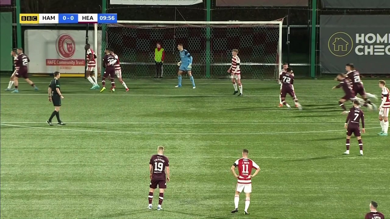 Hamilton Vs Hearts 1 half scottish cup last 16  22/23