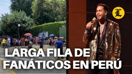 UNA LARGA FILA DE FANÁTICOS DE ROMEO SANTOS LLEGA DESDE MUY TEMPRANO AL ESTADIO NACIONAL DE PERÚ