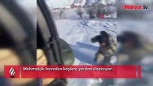 Mehmetçik havadan köylere yardım ulaştırıyor