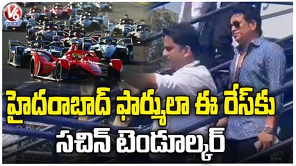 Sachin Tendulkar Spotted At Formula E Racing _ Hyderabad _ V6 News (1)