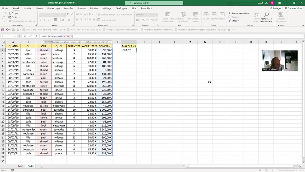 Excel fonction MAX.SI.ENS