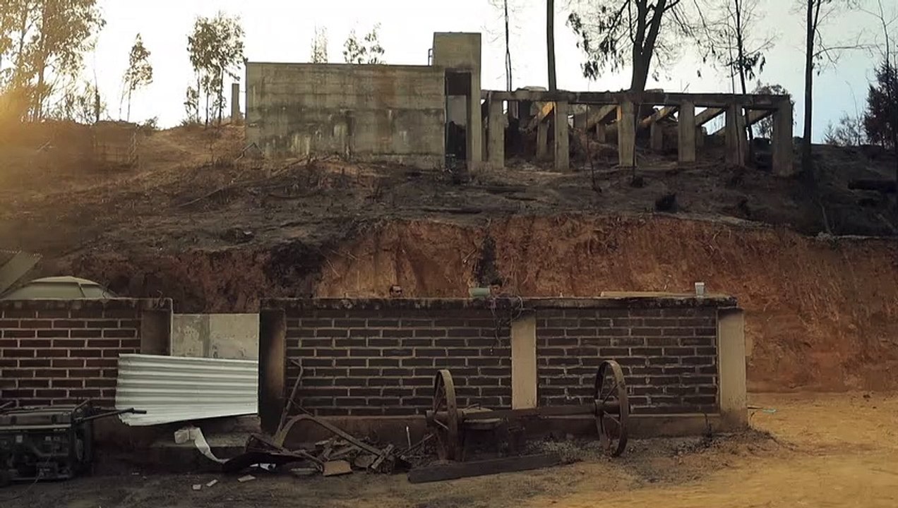 Waldbrände in Chile - Mann rettet sich in Tonofen