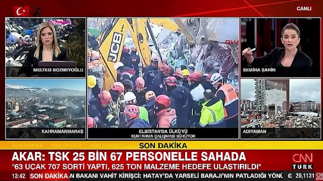 Deprem bölgesindeki CNN Türk ekibine canlı yayında müdahale