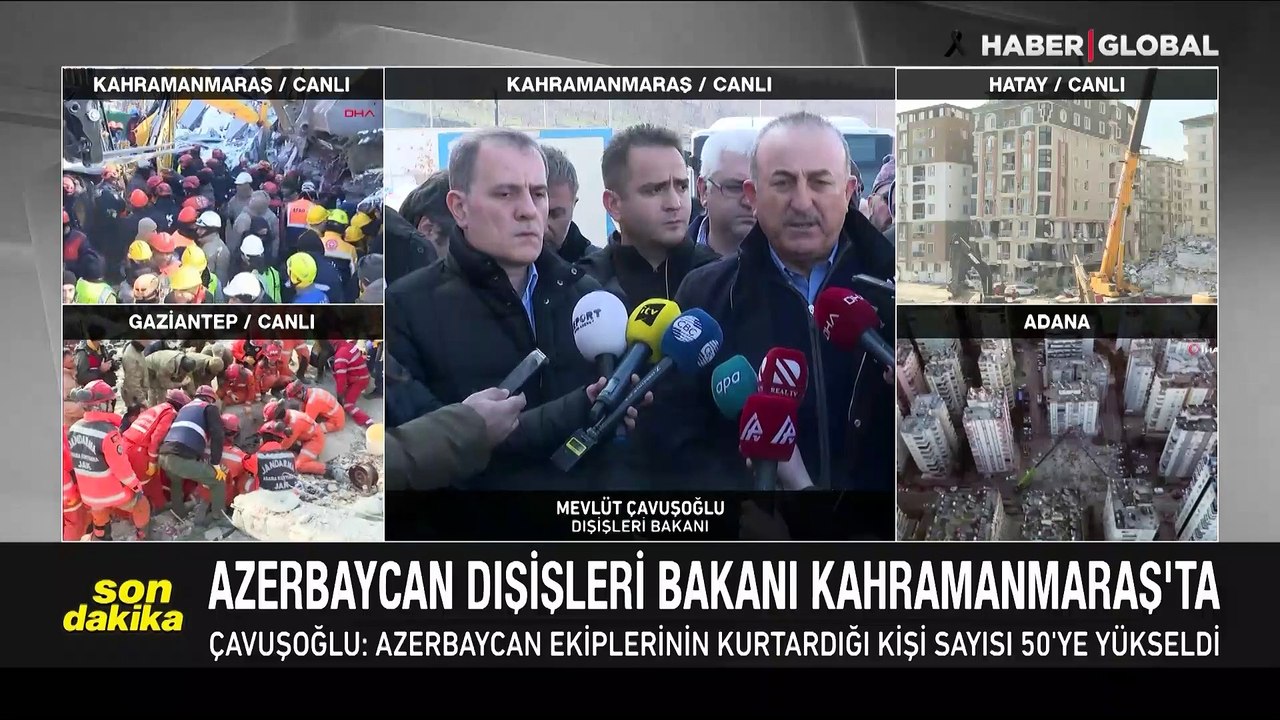 Çavuşoğlu ve Bayramov Kahramanmaraş'ta! Bayramov: Türkiye'nin yanındayız