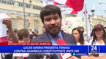 Lucas Ghersi presenta más de 600 mil firmas contra Asamblea Constituyente ante el JNE