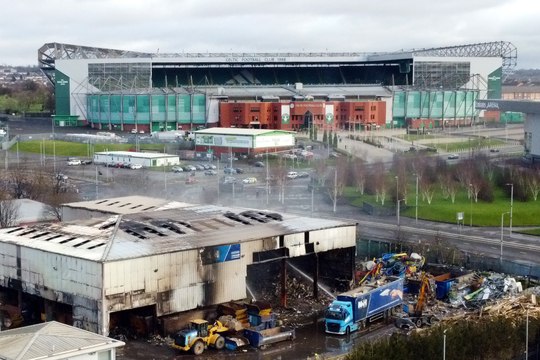 Roads open around Celtic Park after fire at recycling centre