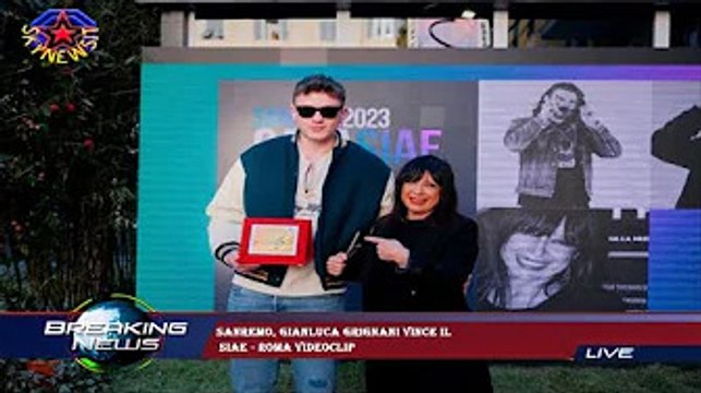 Sanremo, Gianluca Grignani vince il SIAE - Roma Videoclip