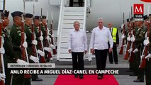 AMLO recibe a Miguel Díaz-Canel en Campeche