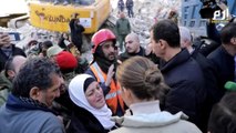 هكذا استقبل الأهالي بشار الأسد أثناء زيارته للمناطق المتضررة من الزلزال
