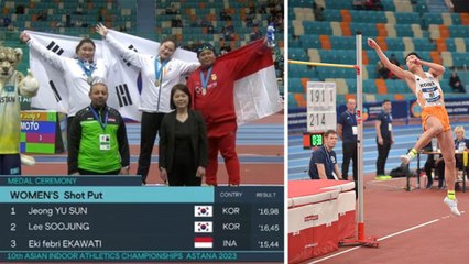 투포환 정유선, 한국인 최초 아시아실내육상 우승...우상혁 오늘밤 金 도전 / YTN