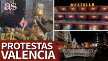 Las protestas en los aledaños de Mestalla, por la gestión de Lim en la previa del Valencia vs. Athletic Club