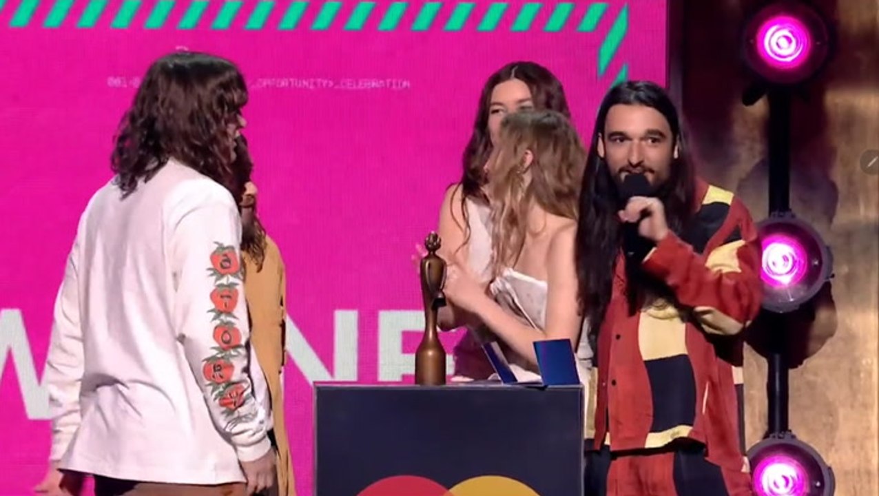 ‘F*** the Tories’: Wet Leg musician sends expletive message at 2023 Brits