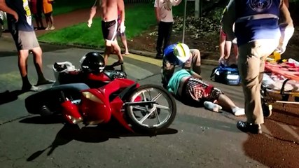 Motociclista fica ferido em acidente de trânsito no Bairro Canadá