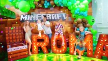 Celebrating Roma's 9th birthday. Minecraft Birthday Party!