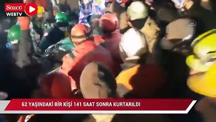 Download Video: Kahramanmaraş'ta 62 yaşındaki bir kişi 141 saat sonra enkazdan kurtarıldı