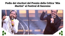 Podio dei vincitori del Premio della Critica Mia Martini al Festival di Sanremo