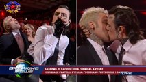 Sanremo, il bacio di Rosa Chemical a Fedez  infuriare Fratelli d'Italia: ''Dobbiamo proteggere i bam