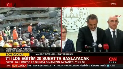 SON DAKİKA: Depremden etkilenen 10 ilde eğitime 1 Mart'a kadar ara