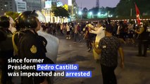 Peruvian protesters clash with police during anti-government march in Lima