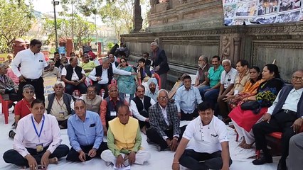 कान्ह नदी के पुनर्जीवन के लिए अभ्यास मंडल का कृष्णपुरा छत्री पर धरना