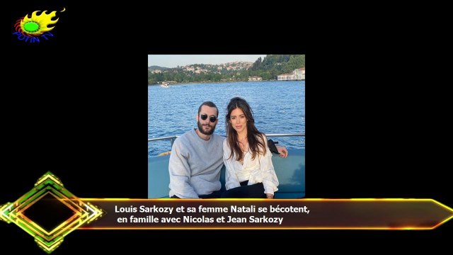 Louis Sarkozy et sa femme Natali se bécotent, en famille avec Nicolas et Jean Sarkozy