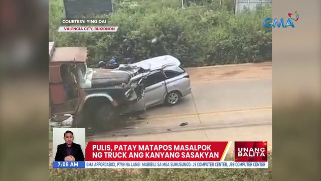 Pulis, patay matapos masalpok ng truck ang kanyang sasakyan | UB