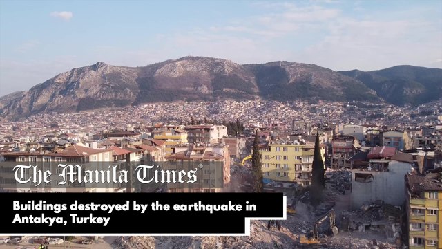 Buildings destroyed by the earthquake in Antakya, Turkey