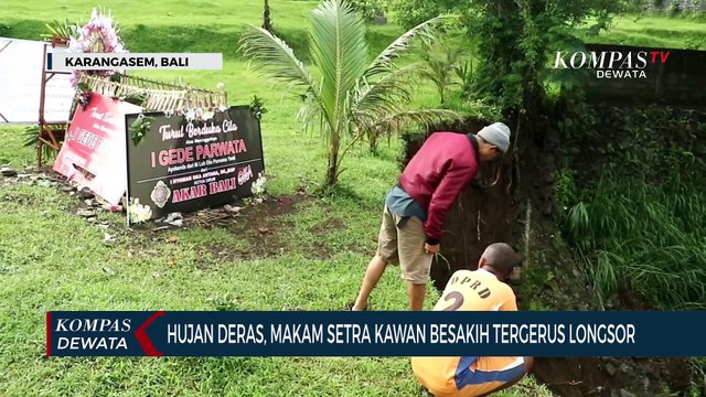 Hujan Deras, Setra Kawan Besakih Terancam Tergerus Longsor