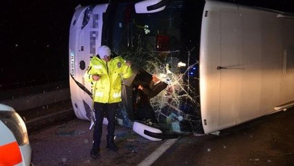 Kastamonu'da yolcu otobüsü devrildi: 30 yaralı