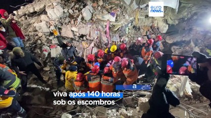 Download Video: Esperança sobrevive entre escombros uma semana após sismos na Turquia