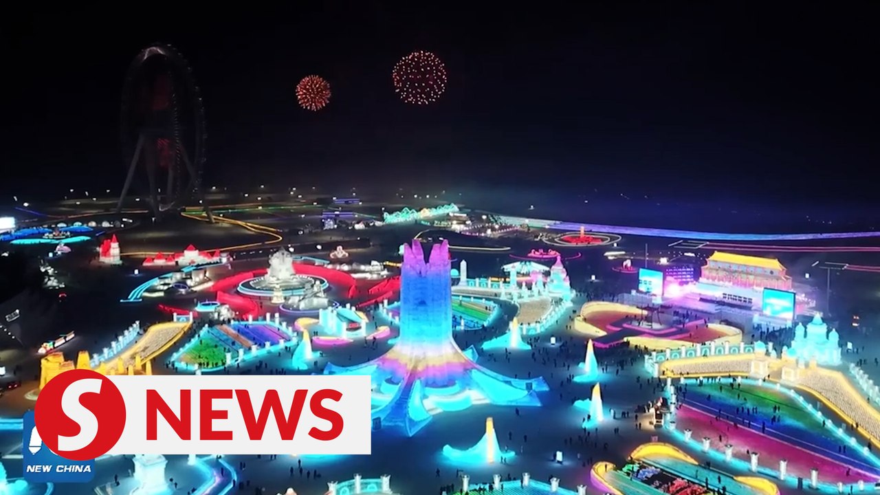 Exotic ice sculptures in China's "ice city" wow Indian visitors