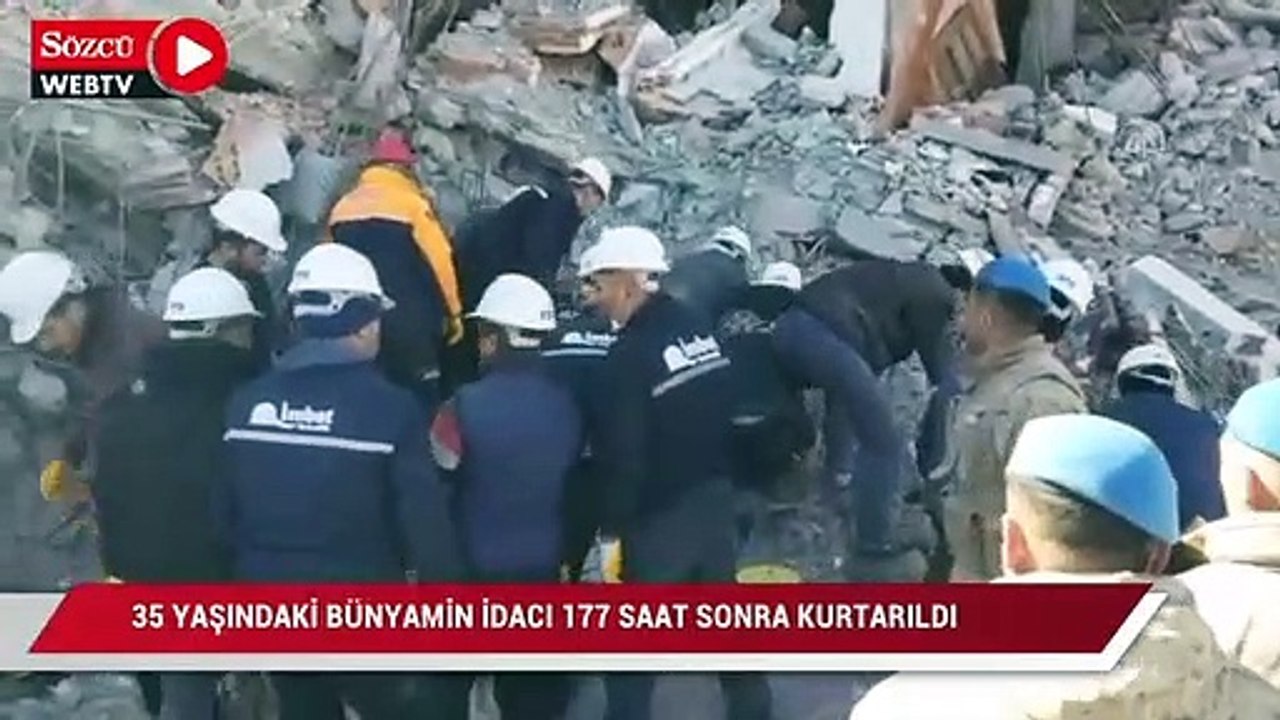 Enkaz altında kalan 35 yaşındaki Bünyamin İdacı 177 saat sonra kurtarıldı
