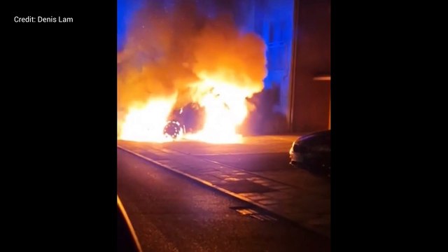 Car fire captured on camera in South Willesborough, Ashford