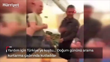 Doğum gününü arama kurtarma çadırında kutladılar