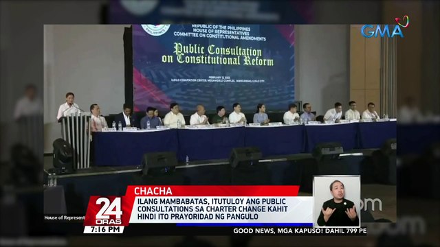 Ilang mambabatas, itutuloy ang public consultations sa Charter Change kahit hindi ito prayoridad ng pangulo | 24 Oras